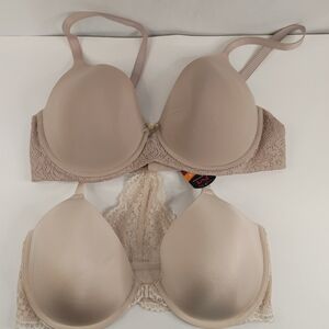 Maidenform Racerback Bra Bundle 2 Pc 40D Nude Beige Smoothing SmartZone NWT